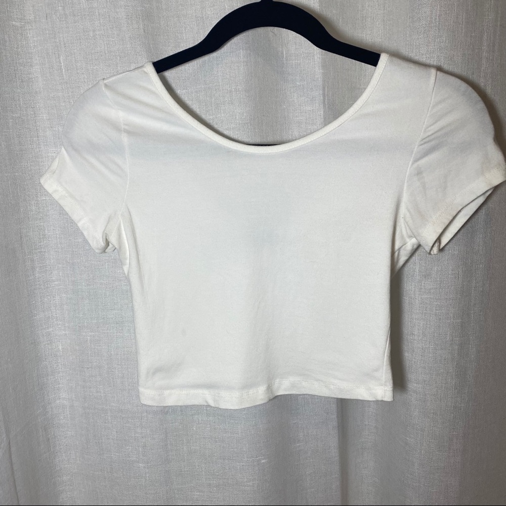 Brandy Melville Low Back White Crop Top